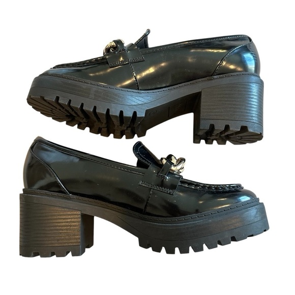 Guess chunky black loafers in size 9 like new condition. - Picture 5 of 10